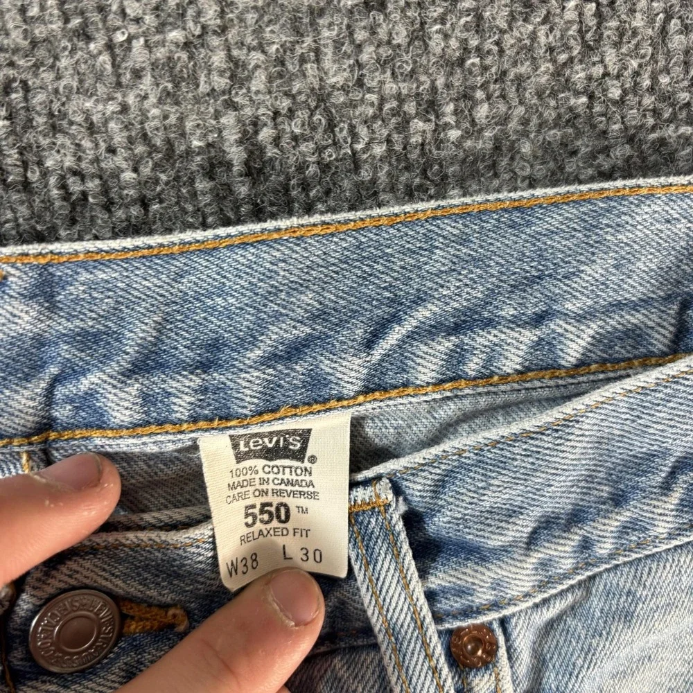 Levis 550‎ Jeans Mens 38x29 Blue Light Wash Relaxed Tapered Denim Pants